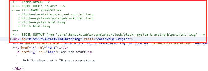 Example of Twig template suggestions