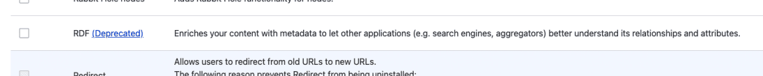Deprecated module link