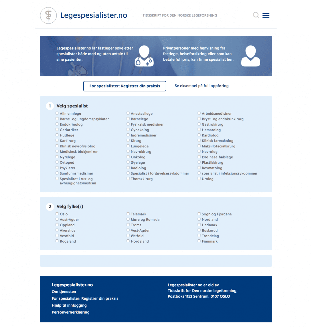 Legespesialister.no