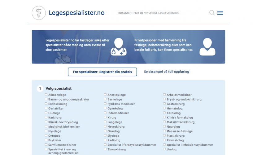 Legespesialister.no