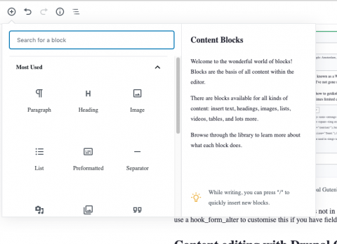 Add Drupal Gutenberg blocks